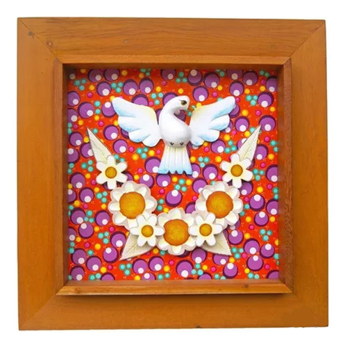 Quadro Divino Espírito Santo Madeira Natural 45cm C (l)