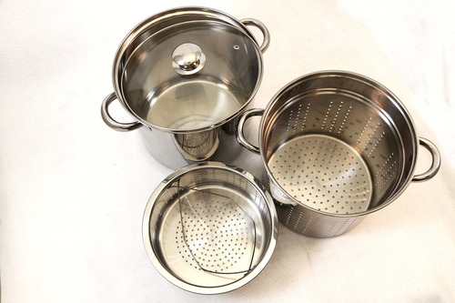 Vaporera Excelsteel 4pz Coladera 7l Cocinar Vapor
