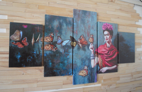 Cuadros Polipticos 150x80 Frida Khalo. Bastidor Madera