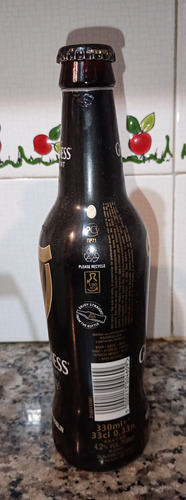Antigua Botella Porron Cerveza Guinnes Llena Colección (Usado)