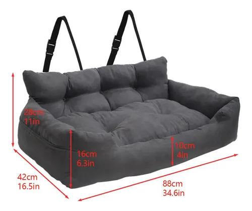 S+ Asiento De Coche For Perros: Ajustable, Cómodo, Seguro,