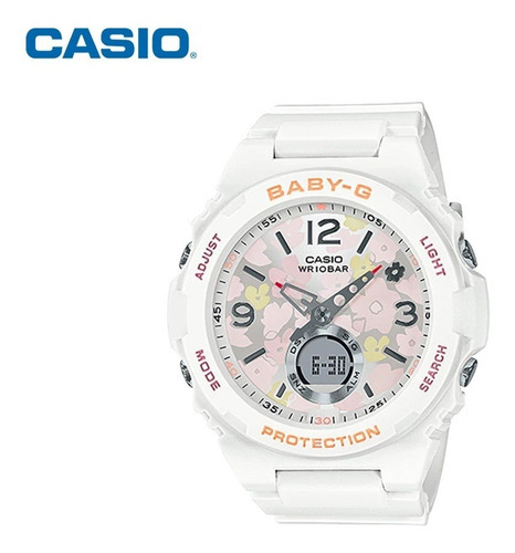 Reloj Casio Unisex Baby-g Bga-260fl-7a Ag Of Belgrano Color de la malla Blanco Color del bisel Blanco Color del fondo Blanco/Floreado