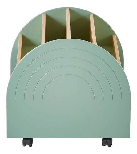 Organizador De Libros Montessori Con Ruedas Verde