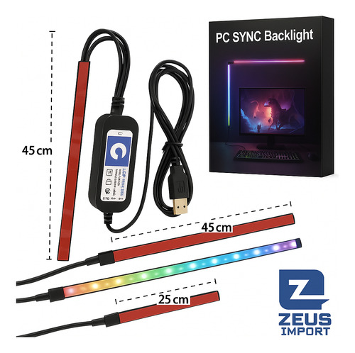 Cinta Tira Luz Led Para Pc Sync Backlight