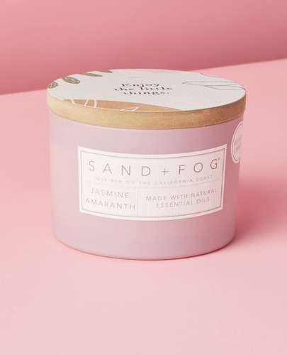 Sand + Fog Vela Perfumada Jazmin Amaranto Doble Mecha 12 Oz