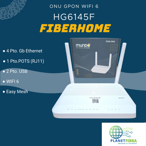 Onu Gpon Fiberhome Hg6145f Wifi 6 2.4 Y 5ghz