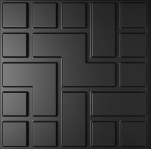 Placa 3d - Modelo Berlin - 30x30cm - 70 Placas Autoadesivas Cor Berlin Preta