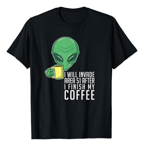 Alien Coffee Drinker Invasion - Polera Para Hombre, Diseño