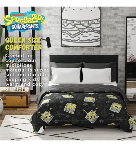 Franco Collectibles Bob Esponja Ropa De Cama Edredón De Y