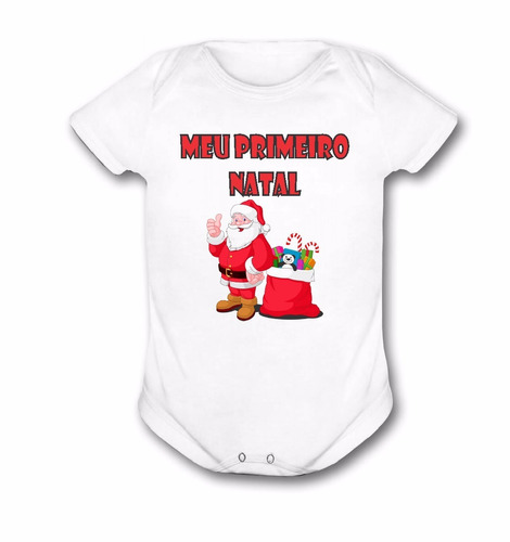 Bodie Primeiro Natal Body Bebê Infantil Estampado Ref1695