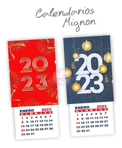 Kit Imprimible Calendario Mignon Feliz Año Nuevo P2