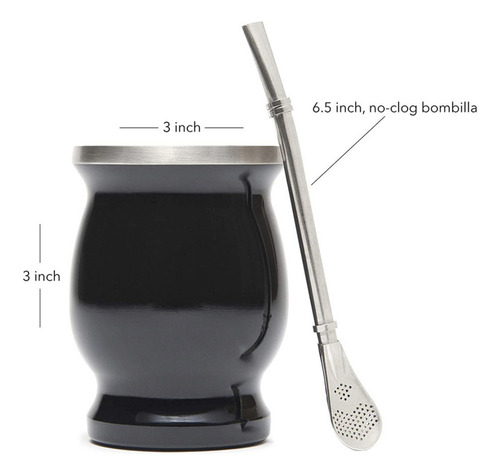 Xc Juego De Tazas De Yerba Mate De Acero Inoxidable Taza De