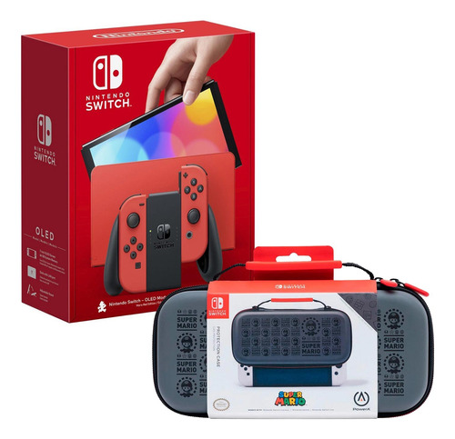 Consola Nintendo Switch Oled Mario Red + Estuche Mario Black