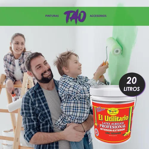 Pintura Eco Látex El Utilitario Int Ext Blanco 20 Lt