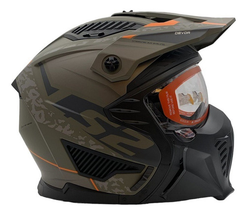 Casco Ls2 Of606 Drifter Devor Mascara Desmontable Doble Viso