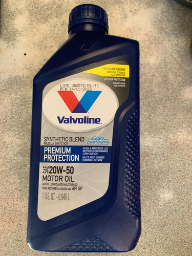 Aceite Lubricante Multigrado -semisintético 20w-50 Valvoline