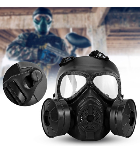 Máscara Cara Completa Casco Simulación Gas Realidad Militar