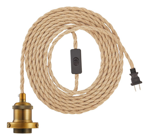 Gnolak 15.4ft Pendant Light Cord Kit, Industrial Vintage Plu