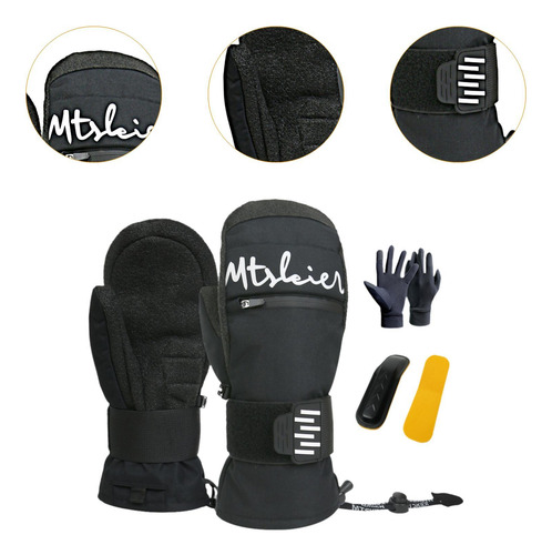 Guantes De Esquí De Invierno Guantes De Snowboard Negro L