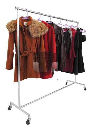 Organizador Perchero Rack De Ropa Metal Con Ruedas Armable 