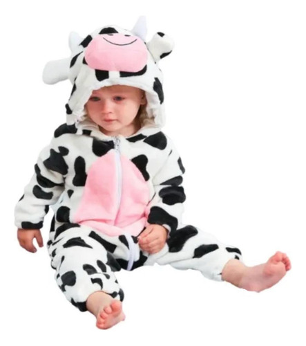 Pijama Polar Y Disfraz Vaca Enterito Polar Bebés Niños
