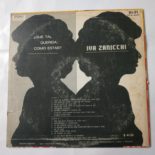 Música Disco Vinilo,iva Zanicchi Que Tal Querida Cómo Estás (Usado)