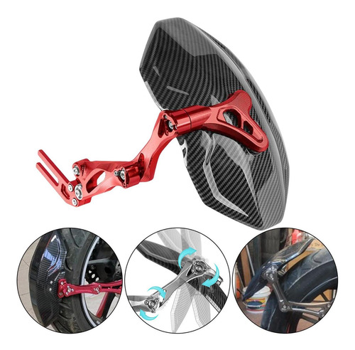 Guardabarros Trasero Para Motocicleta Guardabarros Rojo