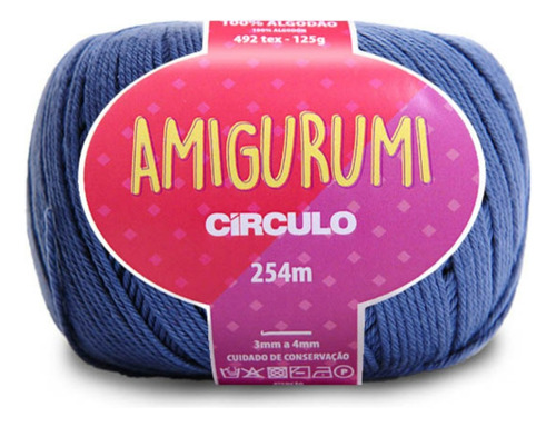 Linha Fio Amigurumi Círculo 254m 100% Algodão - Trico Croche Cor NÁUTICO 2931