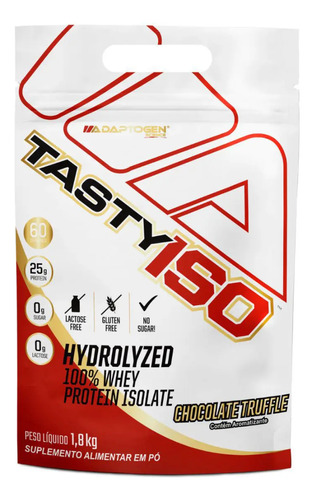 Suplemento em pó Adaptogen Whey Protein Isolado Hidrolisado Tasty Iso Sachê Bag Refil 1,8kg Sabor Chocolate Truffle