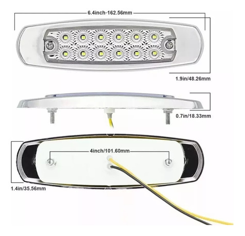 Foco Luz Lateral Led Bi-volts Trocha Borde Metálico X 5 Und