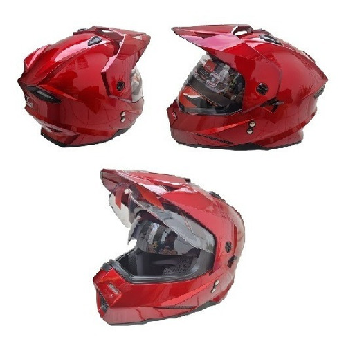 Casco Cross Mica Abatible Gafas Sol Dot Certificado Motocros