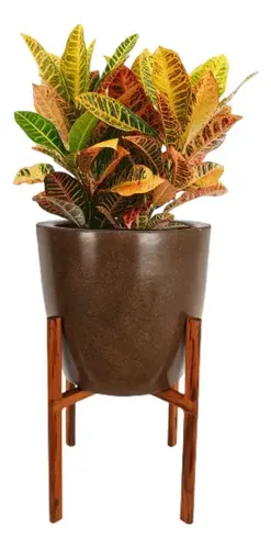Vaso Grande Para Plantas Com Suporte Em Madeira Tripé Jarro ...