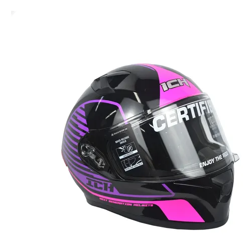 Casco Integral Ich 503 Streetline Ngr Brllnt Fucsia Visor Tr