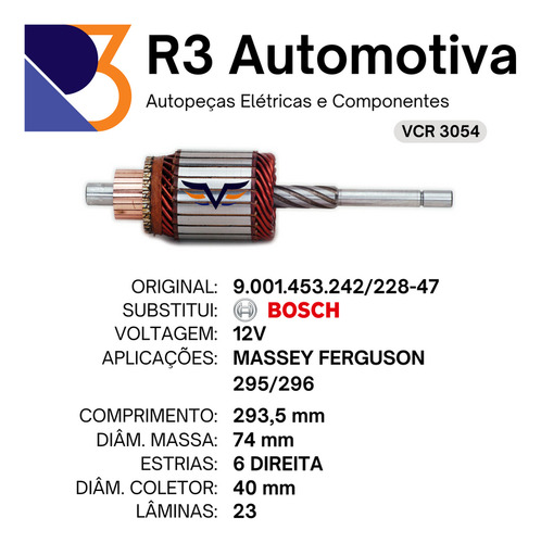 Induzido De Partida Massey Fergunson 295/296