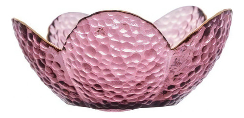 Bowl De Cristal Martelado Com Borda Dourada