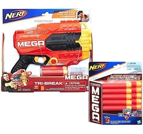 Nerf Mega Tri Break 3 Dardos + 10 Dardos Hasbro Original