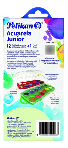 Acuarela Junior Pelikan 12 Colores Para Artista
