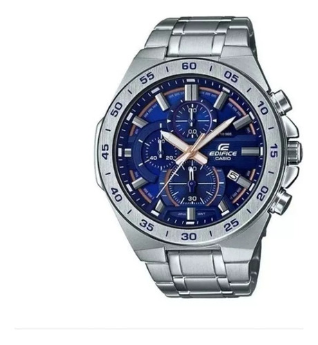 Relogio Edifice Efr-564d-2avudf Prata Fundo Azul Promocional