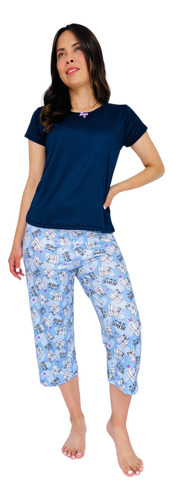 Pijama Capri Mujer Morning Y Camiseta