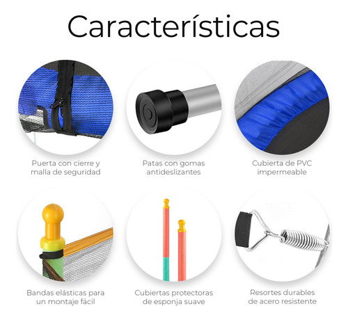 Trampolín Brincolin Infantil Red De Seguridad Tumbling Niños Color Azul