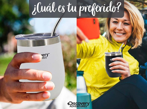 Imagen 9 de 11 de Mate Acero Inoxidable Vaso Térmico Discovery Tapa+ Bombilla Color Azul