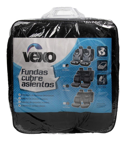Imagen 2 de 3 de Funda Universal Cubre Asiento Pana Negro Juego 11p