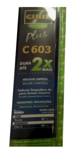 Palheta Traseira Cibie Valeo C603 Renault Clio E Duster