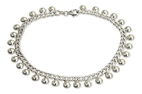 Novica .925 Pulsera De Cadena De Plata Hecha A Mano Con