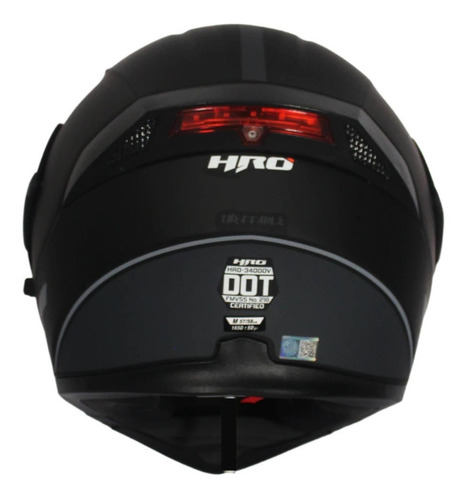 Imagen 4 de 6 de Casco Abatible Para Moto Hro 3400dv Inefable Gris Con Luz