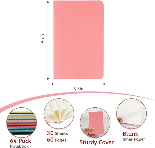 12 Mini Cuadernos Con Rayas Colores Variados - Libretas