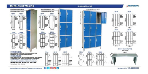 Imagen 5 de 6 de Guarda Bultos Locker Prontometal 8 Puertas Metalico