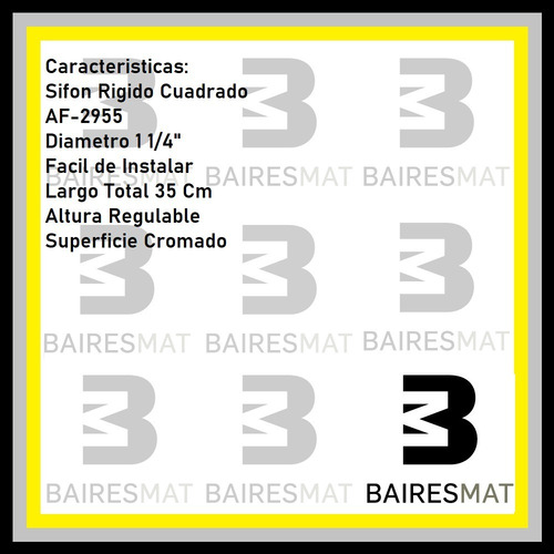 Imagen 3 de 5 de Sifon Descarga Cuadrado Lavatorio Cromado Acero Inoxidable
