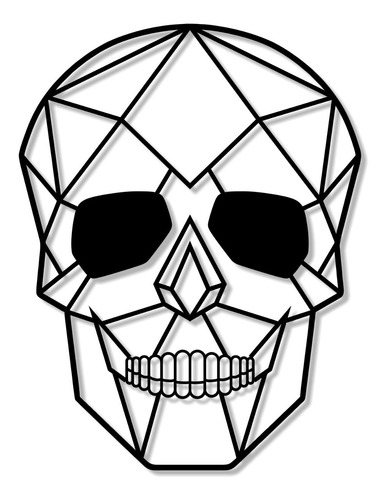 Cuadro Cráneo Calavera 3d Geométrico Decoración Hogar