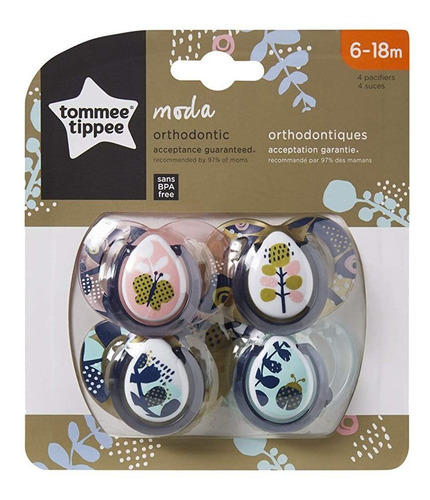 Tommee Tippee Closer To Nature Moda Chupetes, 6-18mo - Rosa,